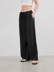 Drawstring Pull-On Wide Leg Pant