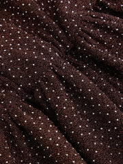 Rhinestone Halter Neck Ruffle Hem Bowknot Mini Dress