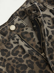 Cider Denim Mid Rise Leopard Pocket Barrel-leg Jeans Curve & Plus