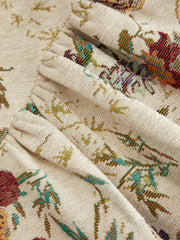 Jacquard Square Neck Floral Short Dresses