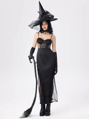 Satin Sweetheart Lace Sheer Maxi Dress