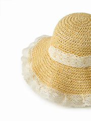 LACE TRIM STRAW HAT