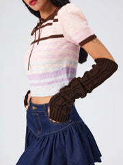 CABLE KNIT FINGERLESS GLOVES