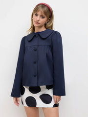 Peter Pan Collar Oversized Trench Coat