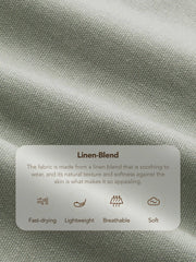 Cropped Linen Mid Rise Wide Leg Trousers
