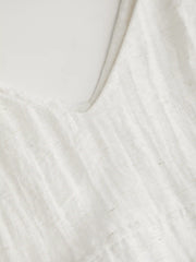 Linen-blend V-neck Twist Detail A-line Maxi Cami Dress