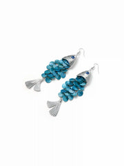 FISH & SEQUIN DROP EARRINGS