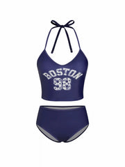 Boston 98 Halter Neckline Top & Cheeky Bikini Set
