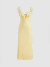 Sweetheart Ruffle Knotted Maxi Dress