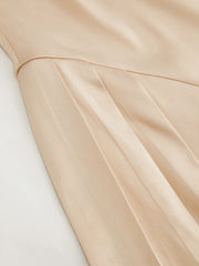 Boat Neck Bowknot Ruffle Puff Sleeve Maxi Dress