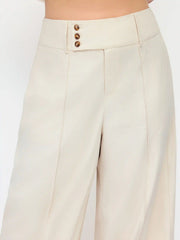 Linen-blend Mid Rise Pleated Wide Leg Trousers Curve & Plus