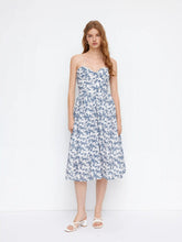 Bandeau Ditsy Floral Ruffle Midi Dress