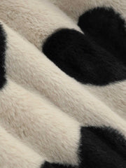 Zip Front Heart Fleece Jacket