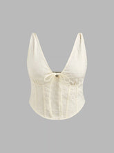 V-neck Floral Corset Crop Tank Top Curve & Plus
