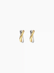 TWISTED TWO-TONE HOOP EARRINGS