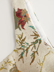 Jacquard Square Neck Floral Short Dresses