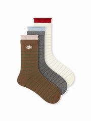 3 PAIRS TWO-TONE SOCKS
