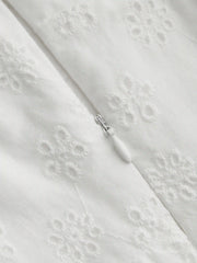 Cotton Broderie Anglaise Floral Bowknot Tiered Maxi Dress