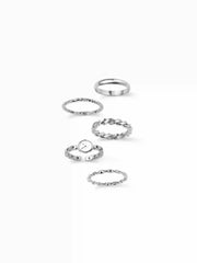 4PCS CLOCK & TWISTED RING SET
