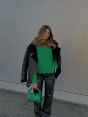 Tractor Textured High Neck Sweater