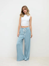 Ruched Tank Crop Top & Elastic Waist Knotted Trousers Set