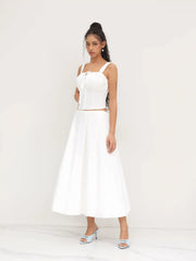 Square Neck Ruched Tie Front Crop Tank Top