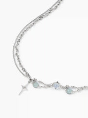 STAR & MOONSTONE CHAIN NECKLACE