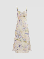 Chiffon Sweetheart Floral Cami Maxi Dress