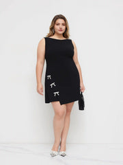 Vestido Mini con Lazo Cuello Barco Curvy