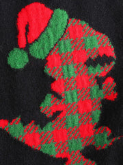 Christmas Graphic Turtleneck Knitted Crop Sweater
