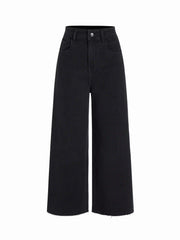Stretch High Waist Solid Zipper Straight Leg Jeans