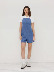 Denim Backless Cami Romper