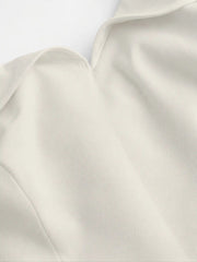 Off-shoulder Short Sleeve Zipper Top