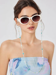 STARFISH & FAUX PEARL & COLORFUL BEAD GLASSES CHAIN