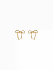 TEXTURED BOWKNOT STUD EARRINGS