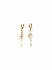 STARFISH & SHELL DROP EARRINGS