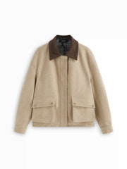 Wool-look Two Tone Oversized Jacket