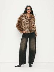 Denim Low Rise Zipper Barrel-leg Jeans