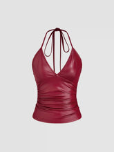 Halter Neckline Ruched Cami Top