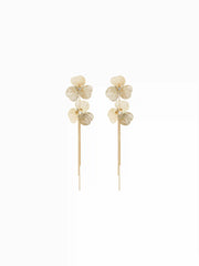 FLOWER & RHINESTONE DROP EARRINGS