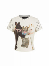 Bunny Graphic Polka Dot Short Sleeve Tee