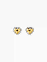 HEART TWISTED 18K GOLD PLATED STAINLESS STEEL STUD EARRINGS
