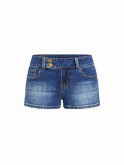 Cider Denim Low Rise Straight Leg Micro Shorts
