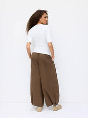 Cotton-blend Mid Rise Drawstring Joggers Trousers