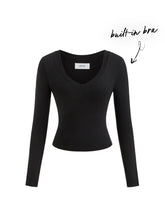 Built-in Bra V-neck Lounge Top