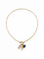 FISH & FAUX PEARL STAINLESS STEEL PENDANT NECKLACE