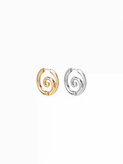 2 PAIRS SPIRAL HOOP EARRINGS SET