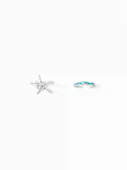 2 PCS STARFISH RING SET