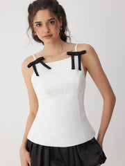 Boat Neck Bowknot Cami Top