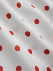 Satin Collar Polka Dot Pajama Top